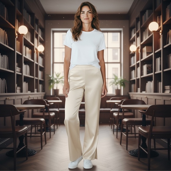 St. John Collection Pants - St.John Collection Ivory Pants Women’s 12 NEW Retro Silk Lined High Rise office